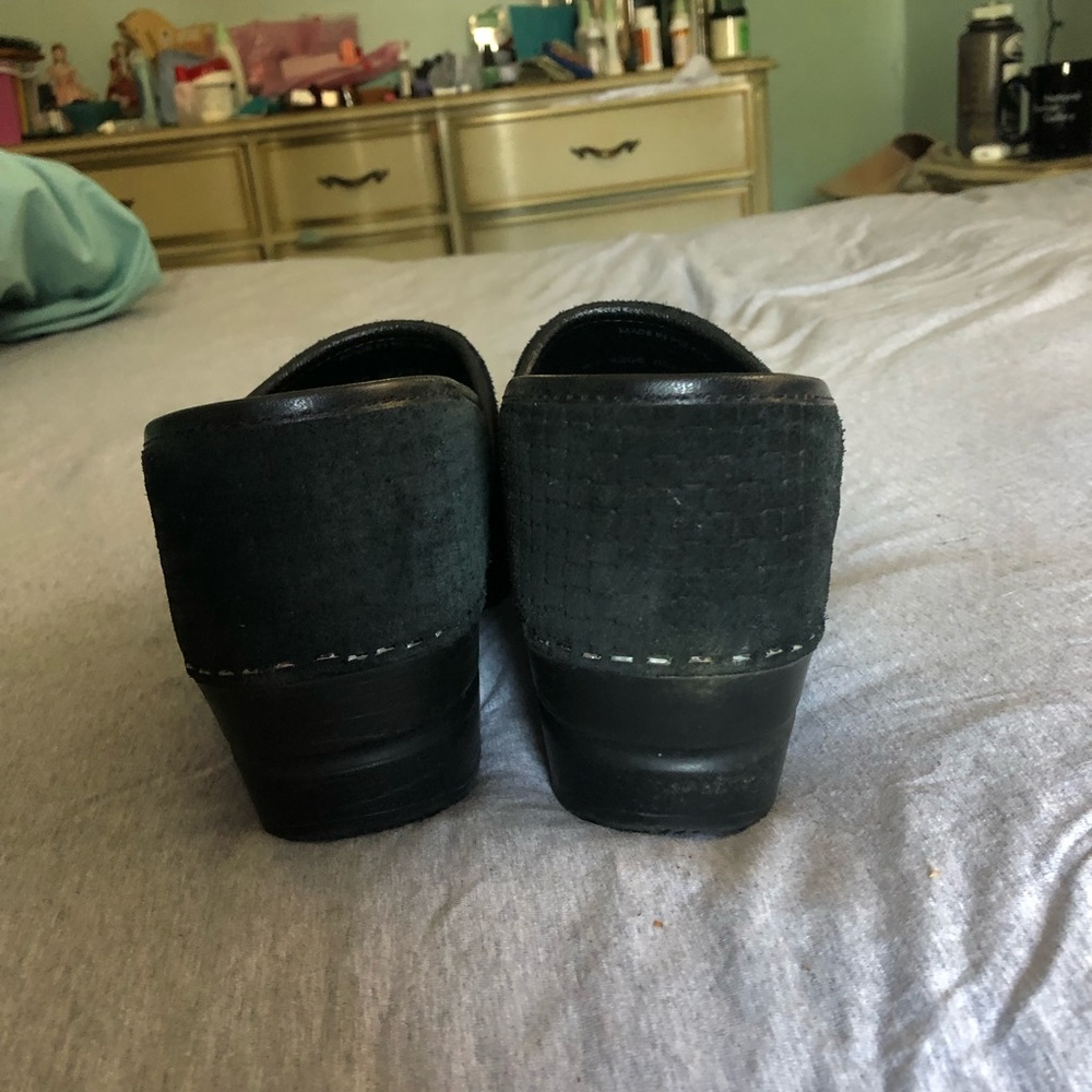 Sanita Black Suede Clog Mules - Picture 4 of 6